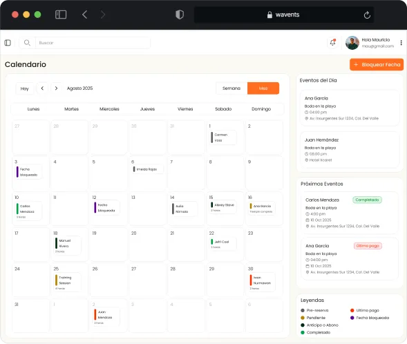 Paso 5: Organiza tus eventos